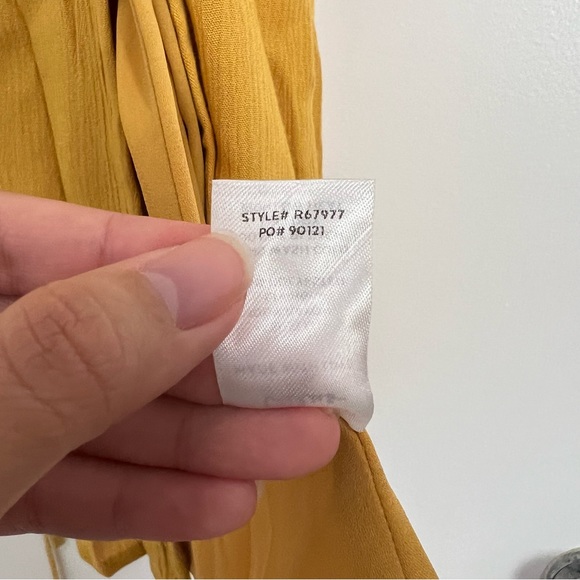 NWT Lulus Harbor Point Mustard Yellow Flutter-Sleeve Mini Wrap Dress - Picture 9 of 12